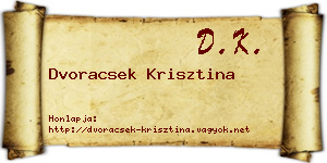 Dvoracsek Krisztina névjegykártya